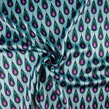 Satén Spandex Plumas Salvia - Ribes y Casals