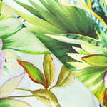 Satén Seda Natural Estampado Flor Tropical Verde Agua - Ribes y Casals