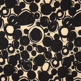 Twill Poliéster Círculos Negro - Ribes y Casals