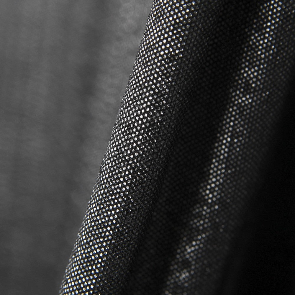 Seersucker Foil Printed Plata Negro - Ribes y Casals