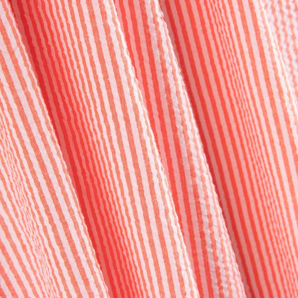 Seersucker Raya Vichy Mini Mandarina - Ribes y Casals