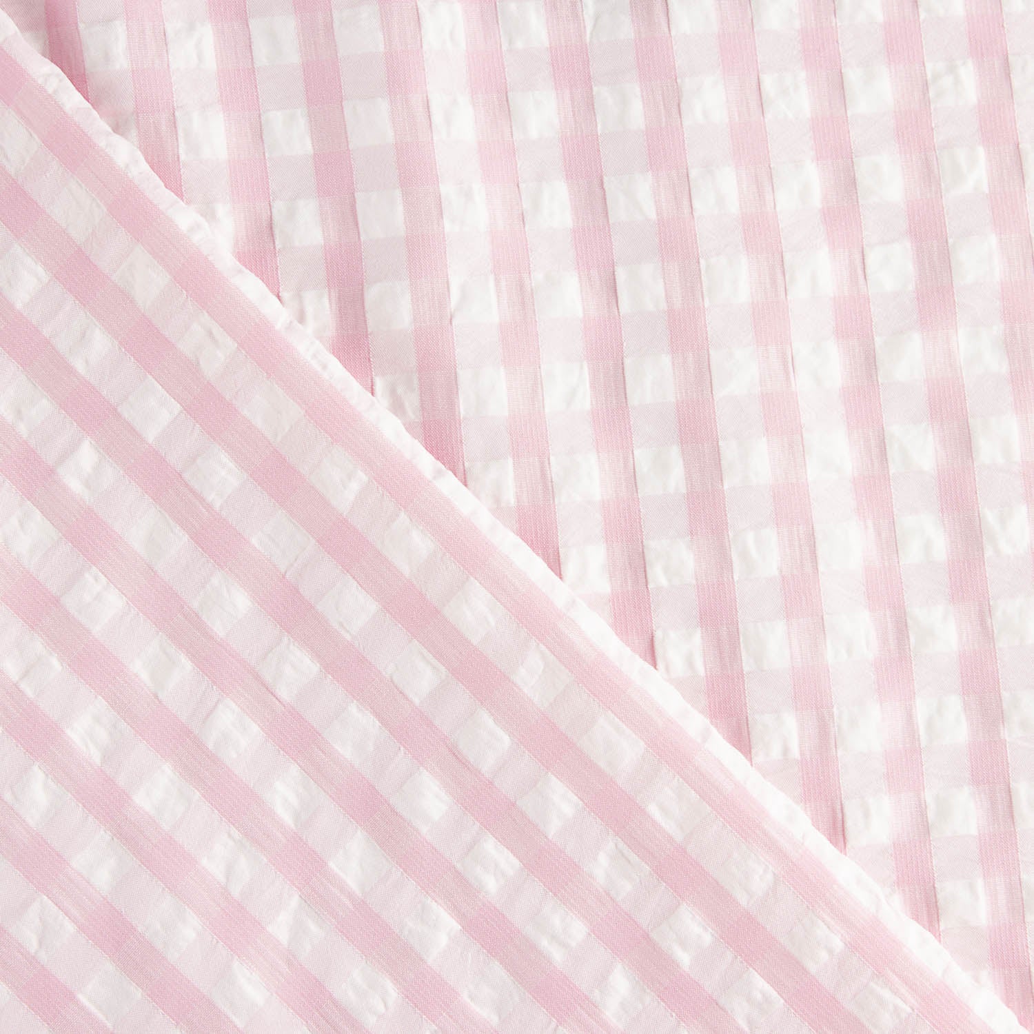Seersucker Tencel Cuadros Maxi Rosa - Ribes y Casals