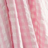 Seersucker Tencel Cuadros Maxi Rosa - Ribes y Casals