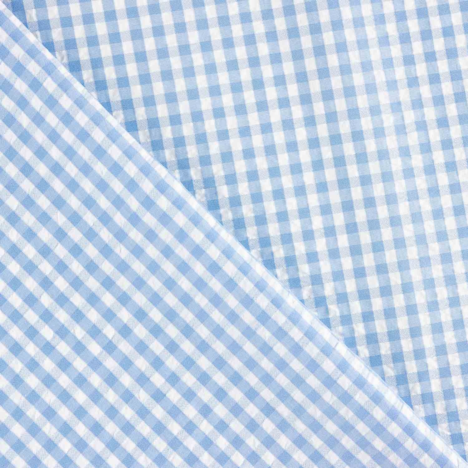 Seersucker Tencel Cuadros Mini Azul - Ribes y Casals