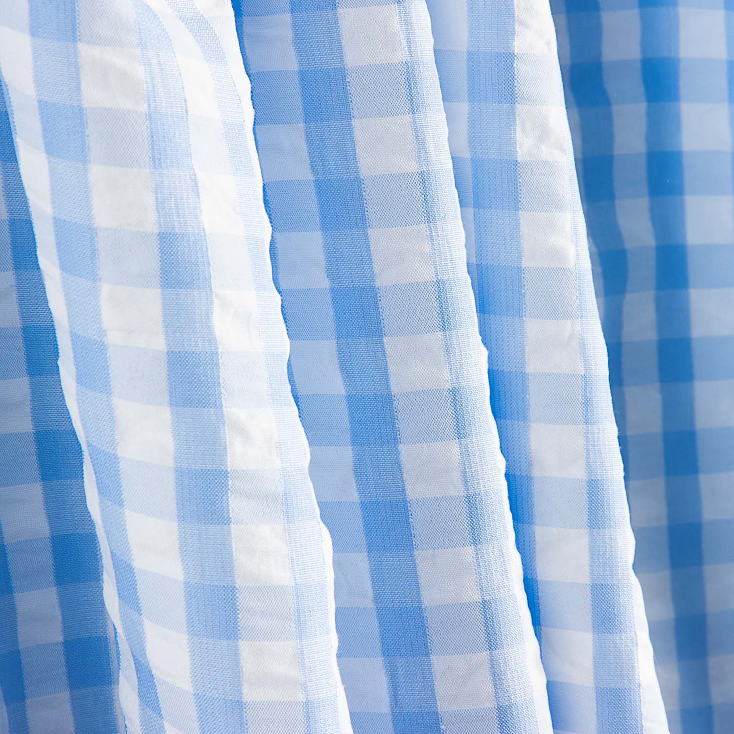 Seersucker Tencel Cuadros Maxi Azul - Ribes y Casals