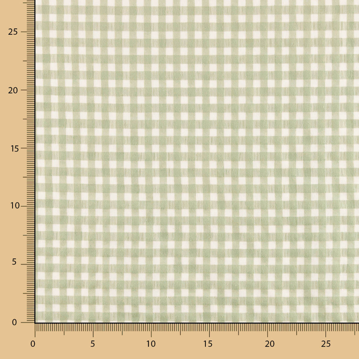 Algodón Seersucker Cuadro Medio Verde Anís - Ribes y Casals