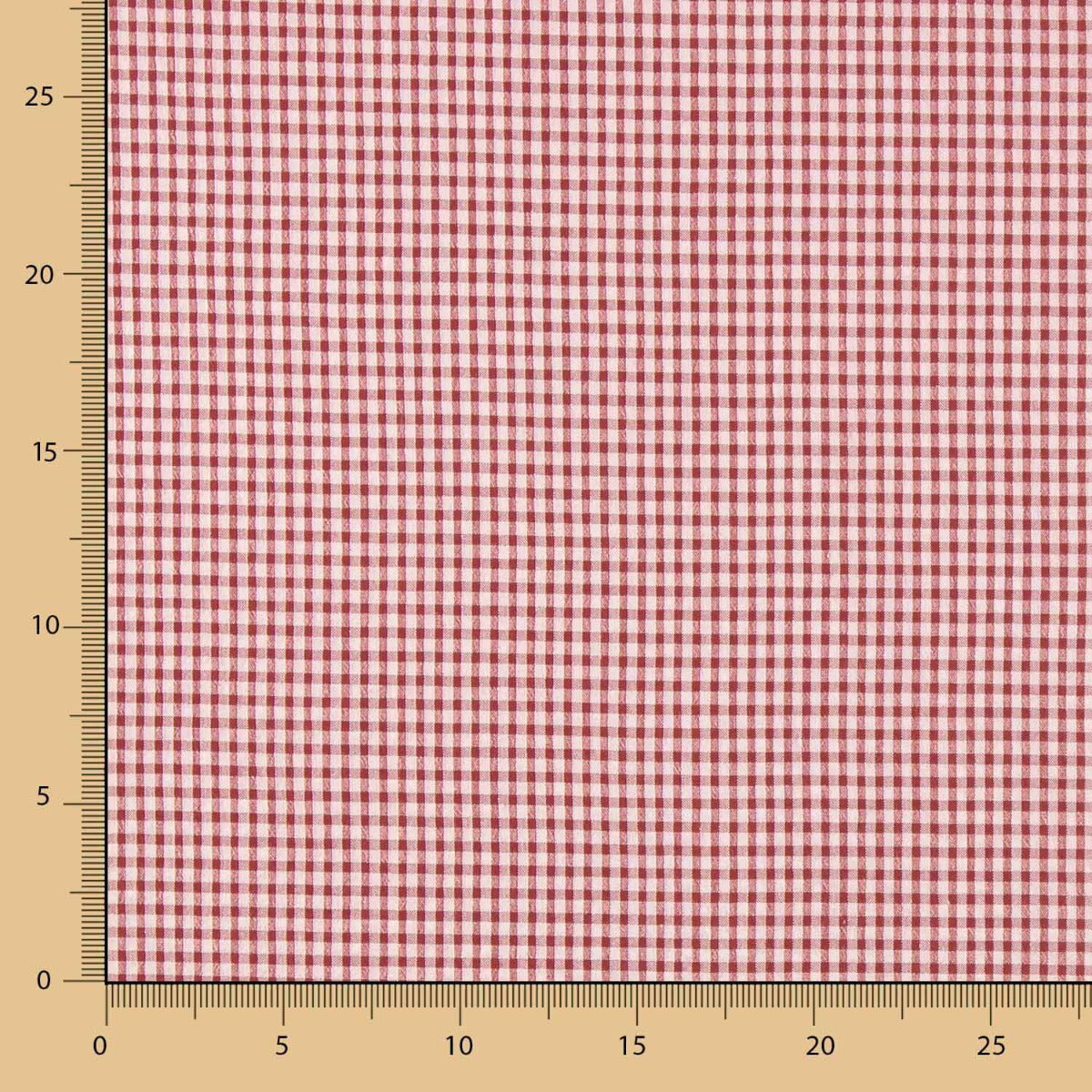Algodón Seersucker Cuadro Mini Burdeos - Ribes y Casals