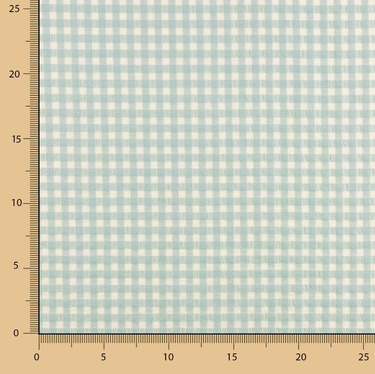 Algodón Seersucker Cuadro Verde Plomo - Ribes y Casals