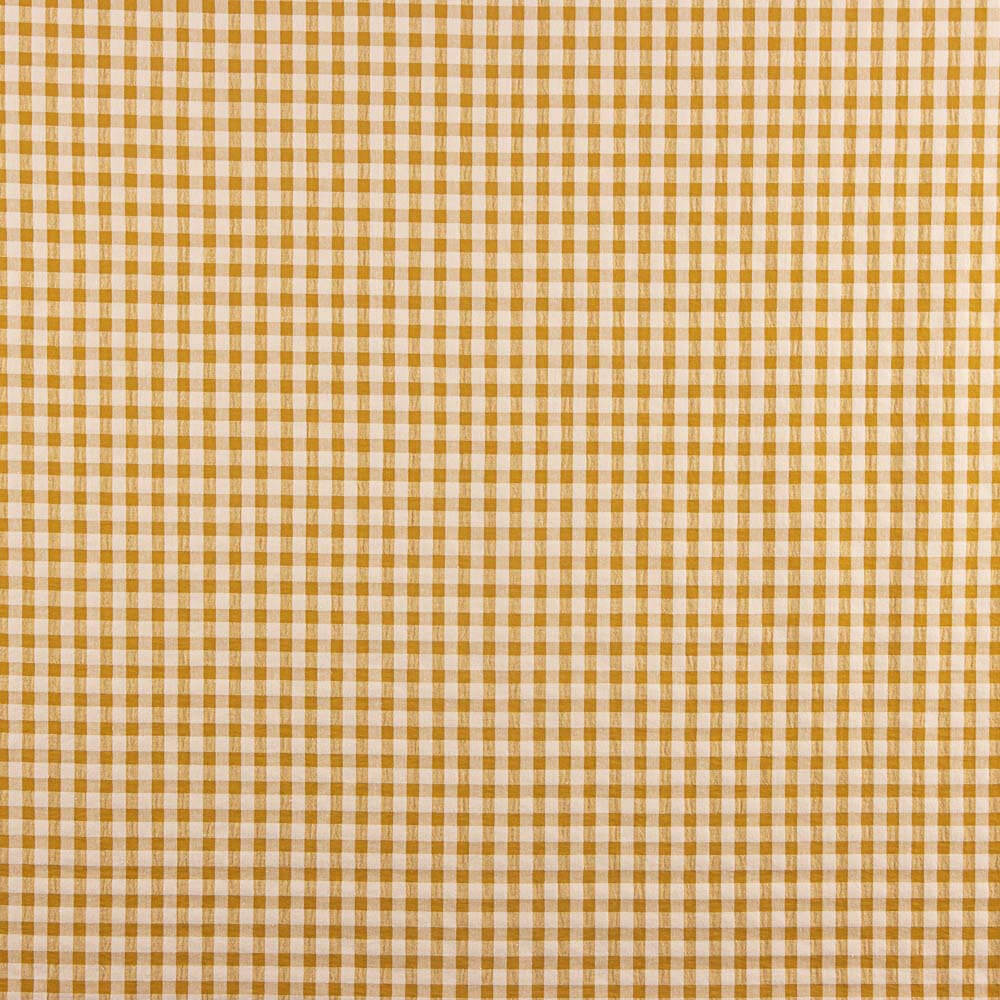 Algodón Seersucker Cuadro Medio Ocre - Ribes y Casals