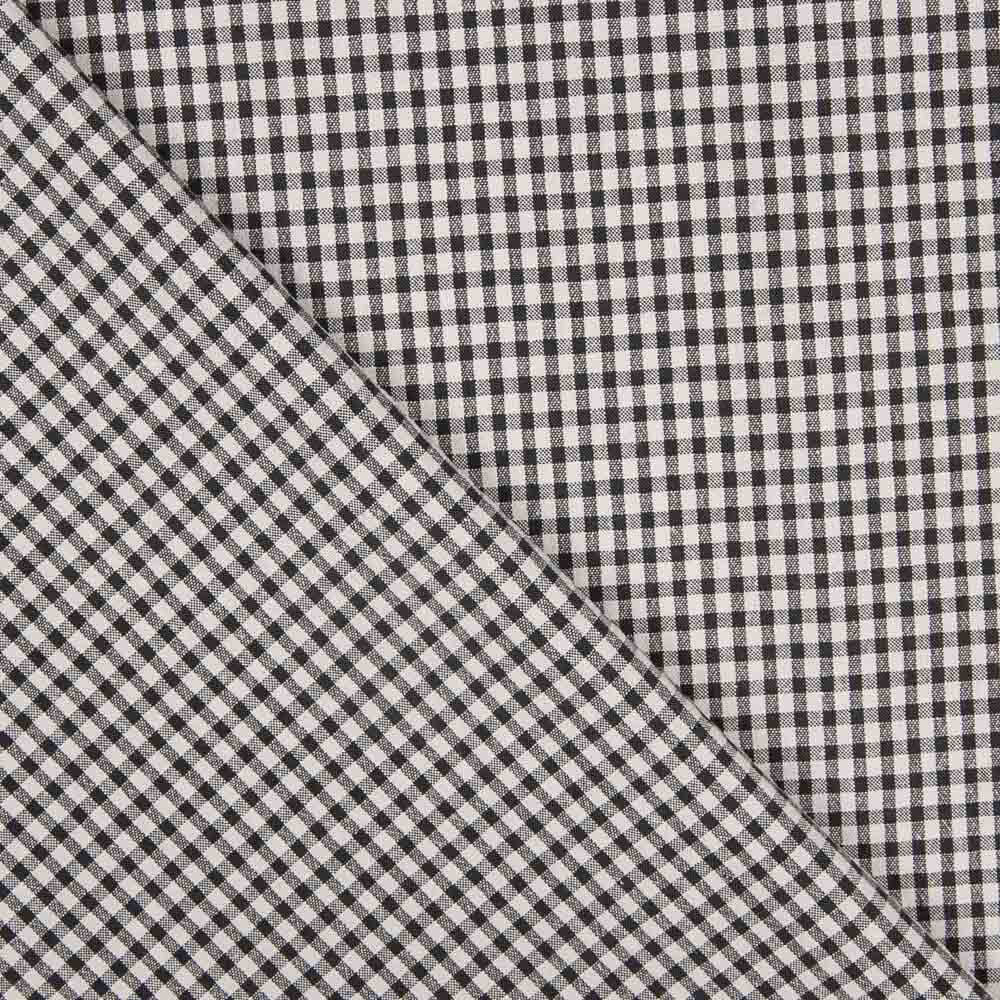 Algodón Seersucker Cuadro Mini Negro - Ribes y Casals