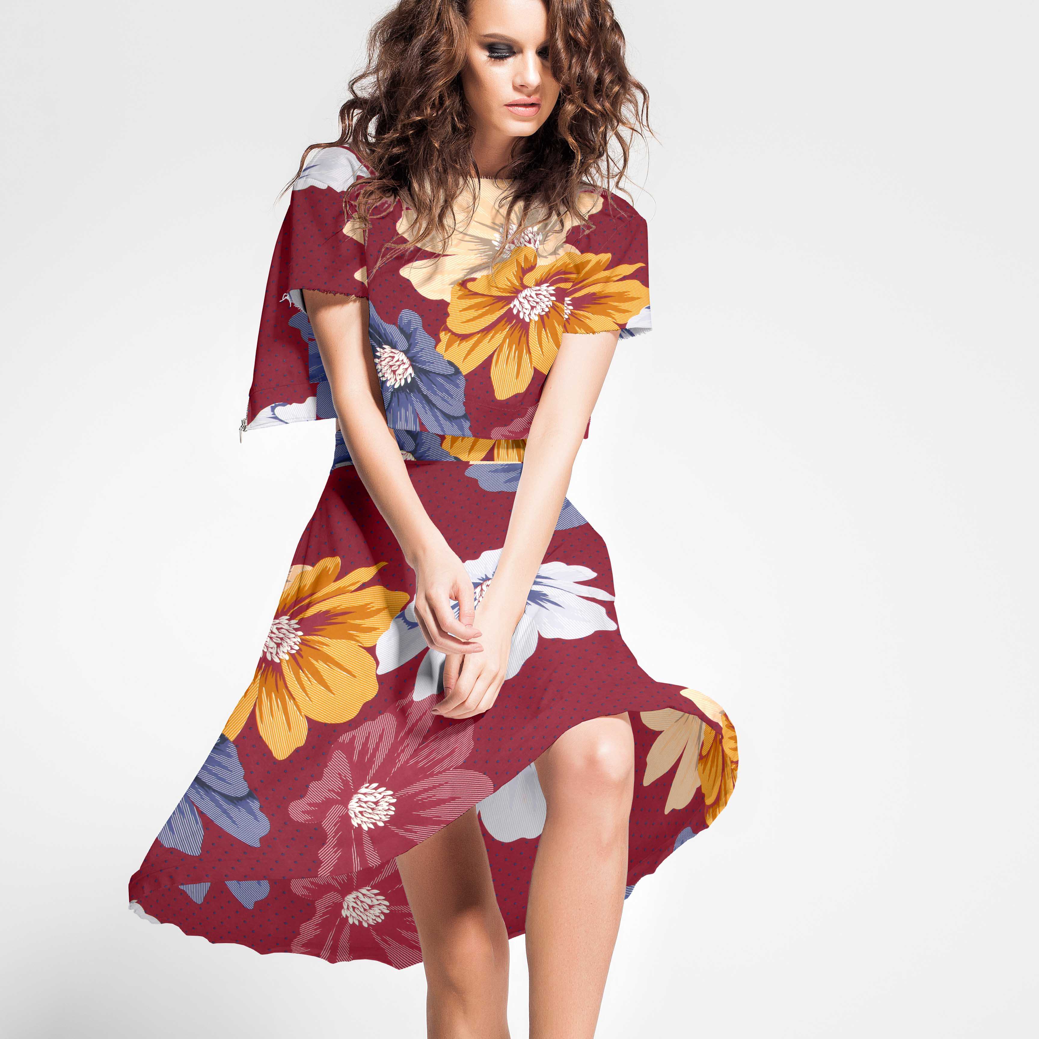 Spandex Floral Bourdeos - Ribes y Casals