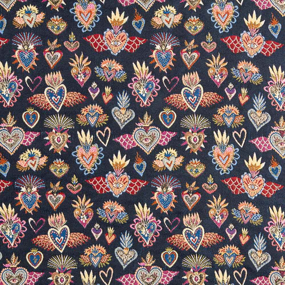 Tapicería Jacquard Fantasía Azul Noche - Ribes y Casals