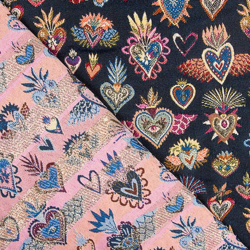 Tapicería Jacquard Fantasía Azul Noche - Ribes y Casals