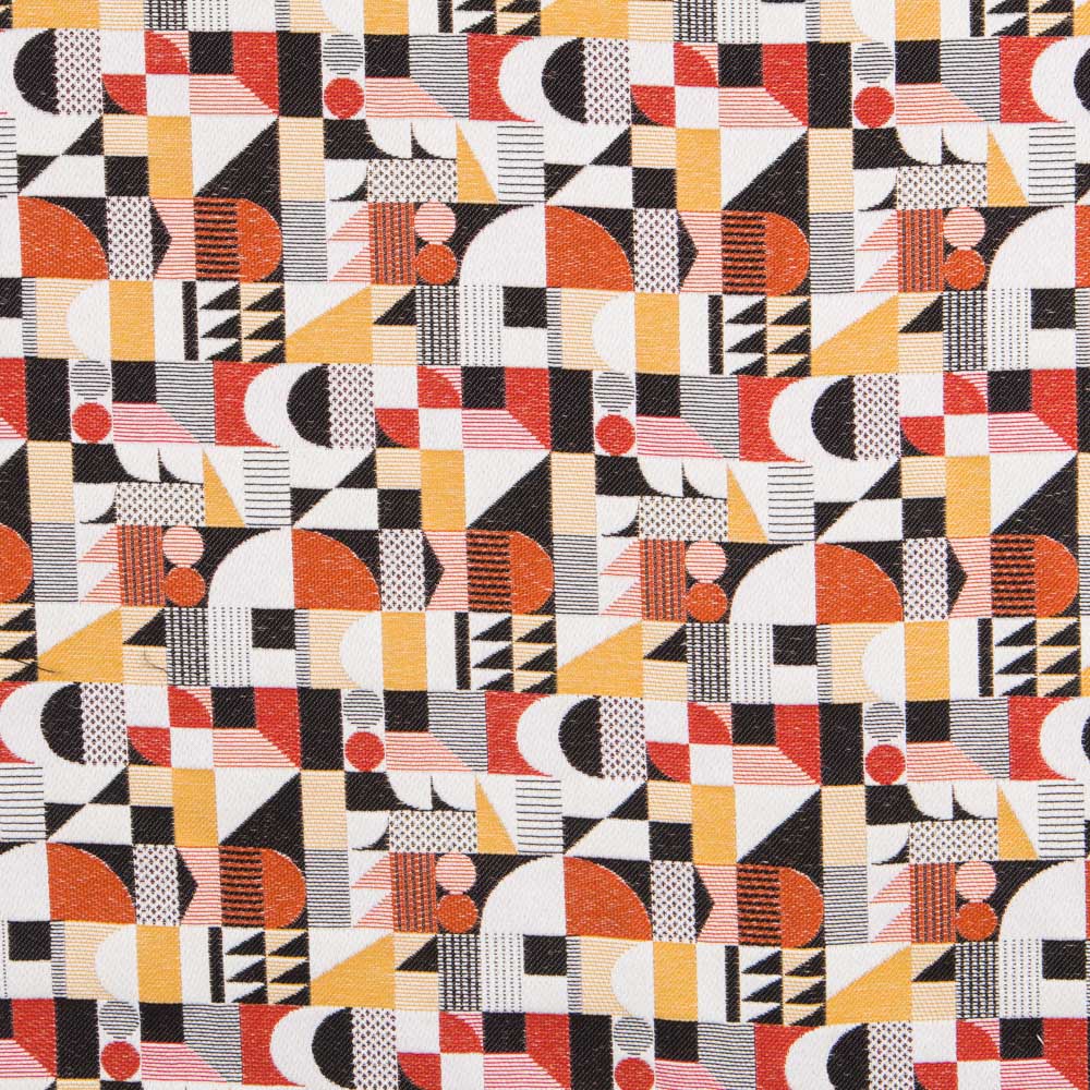 Tapicería Jacquard Geométrico Rojo - Ribes y Casals