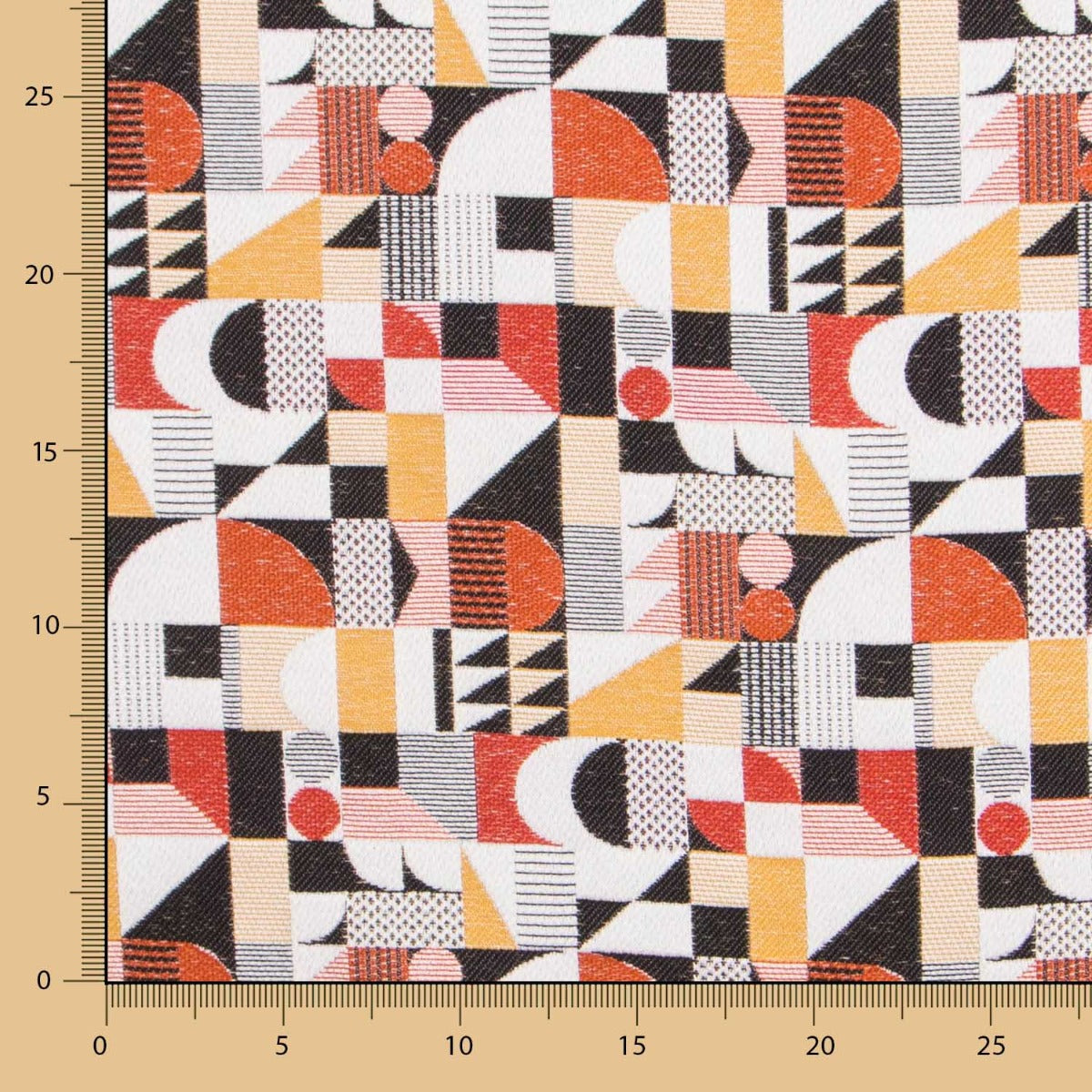 Tapicería Jacquard Geométrico Rojo - Ribes y Casals