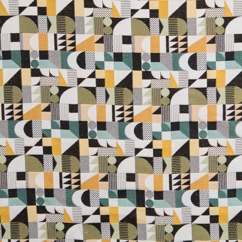 Tapicería Jacquard Geométrico Verde - Ribes y Casals