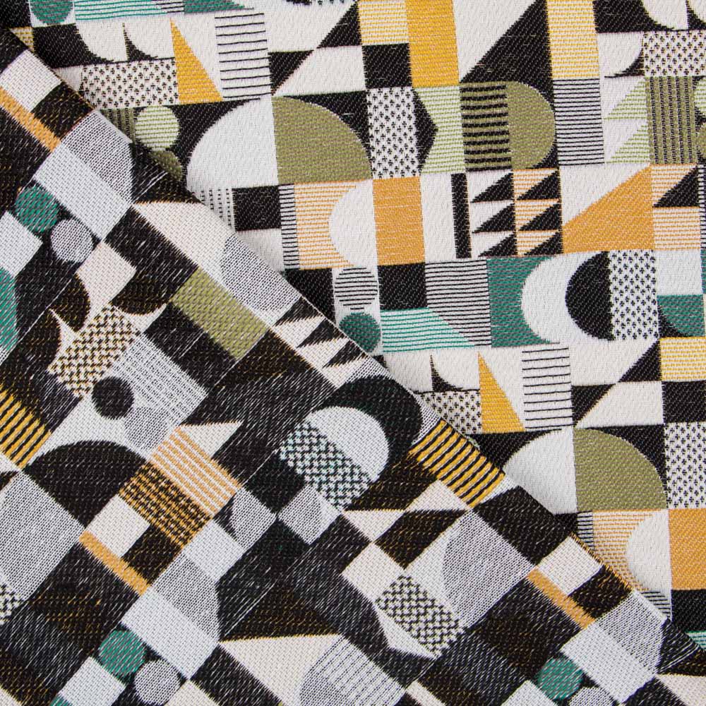 Tapicería Jacquard Geométrico Verde - Ribes y Casals