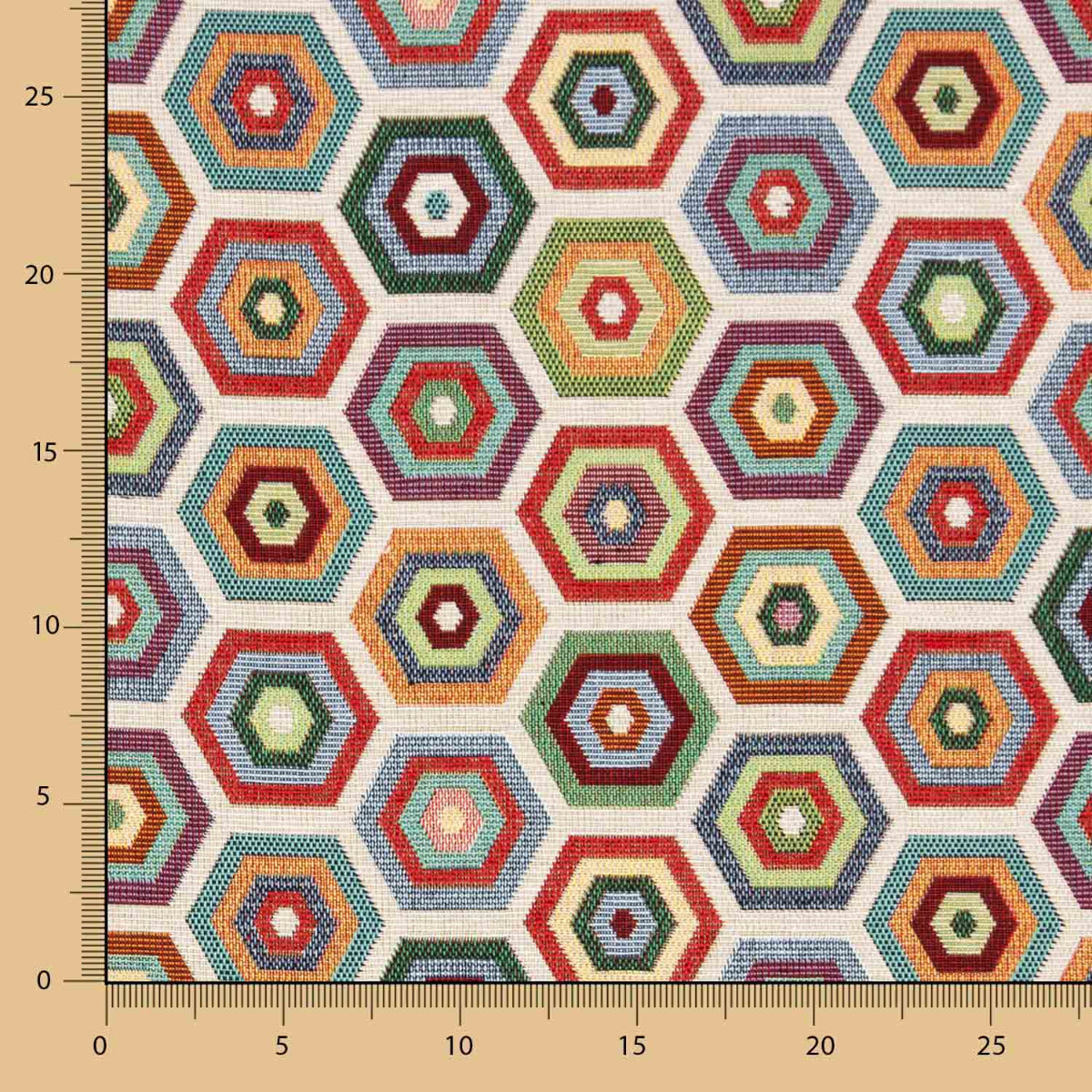 Tapicería Jacquard Hexágonos Multicolor - Ribes y Casals