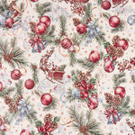 Tapicería Jacquard Navidad Guirnaldas Beige - Ribes y Casals