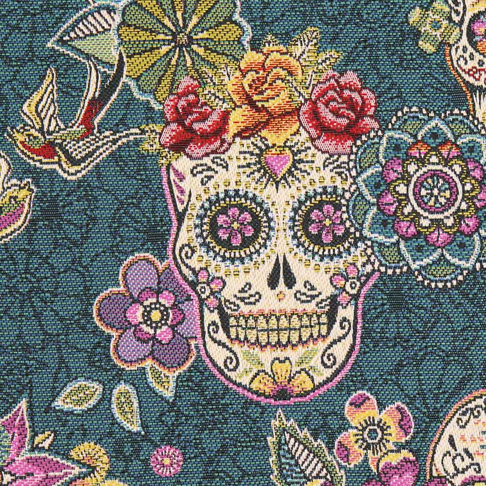 Tapicería Jaqcuard Holy Death Verde - Ribes y Casals