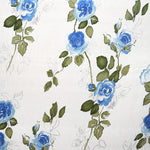 Tela Bambula Seda Flor Azul - Ribes y Casals