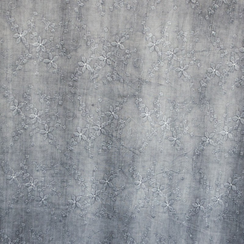 Tela Algodón Bordado Vintage Gris - Ribes y Casals