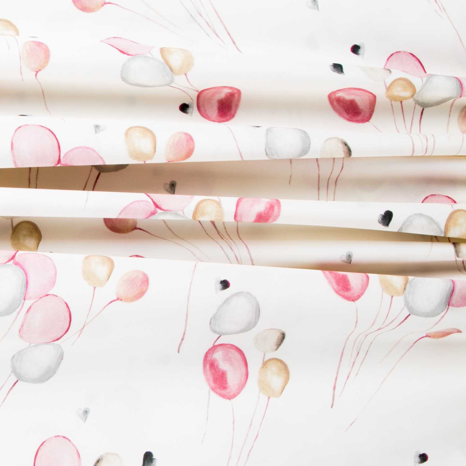 Tela Algodón Cortina Globos Rosa - Ribes y Casals