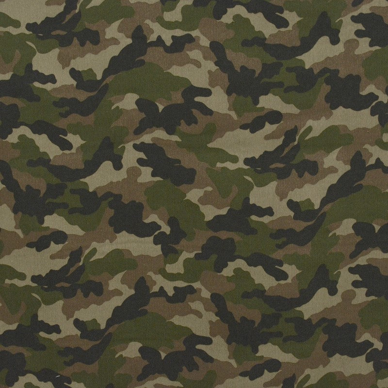 Tela Algodón Estampada Militar Beige - Ribes y Casals