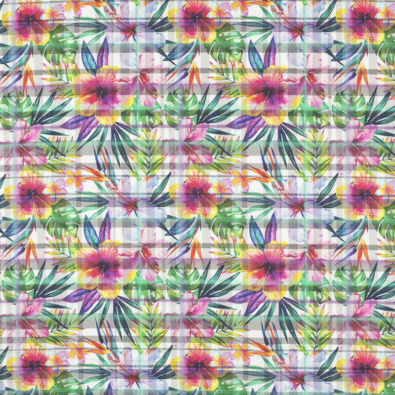 Popelín Algodón Fondo Tropical Multicolor - Ribes y Casals