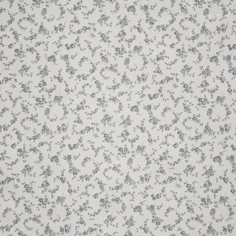 Tela Algodón Orgánico Floral Gris Verdoso - Ribes y Casals