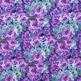 Tela Algodón Satén Flores Fucsia - Ribes y Casals