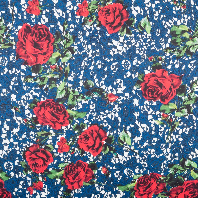 Tela Fama Encajes Azul - Ribes y Casals