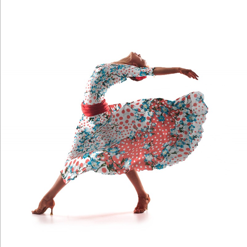 Tela Bielástica Flamenca Coral - Ribes y Casals