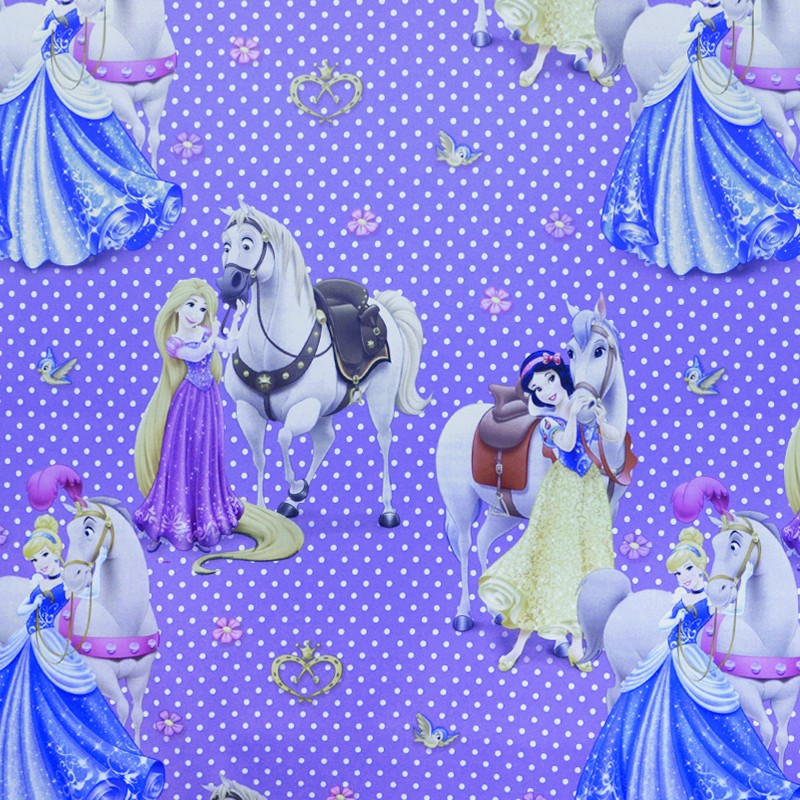 Tela Black Out Princesas Disney Lila - Ribes y Casals