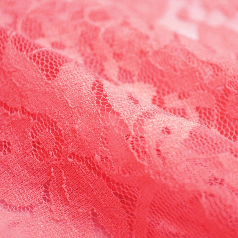 Tela Blonda Elástica Coral Fluor - Ribes y Casals