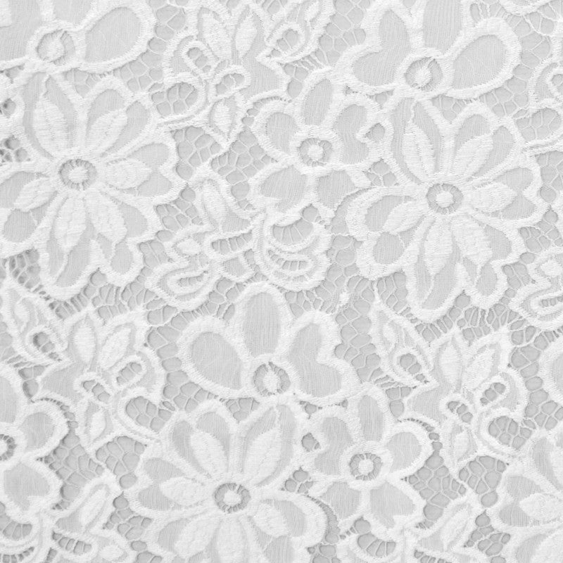 Tela Blonda Elástica Flor Blanca - Ribes y Casals