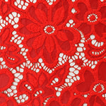 Tela Blonda Elástica Flor Roja - Ribes y Casals