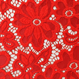 Tela Blonda Elástica Flor Roja - Ribes y Casals