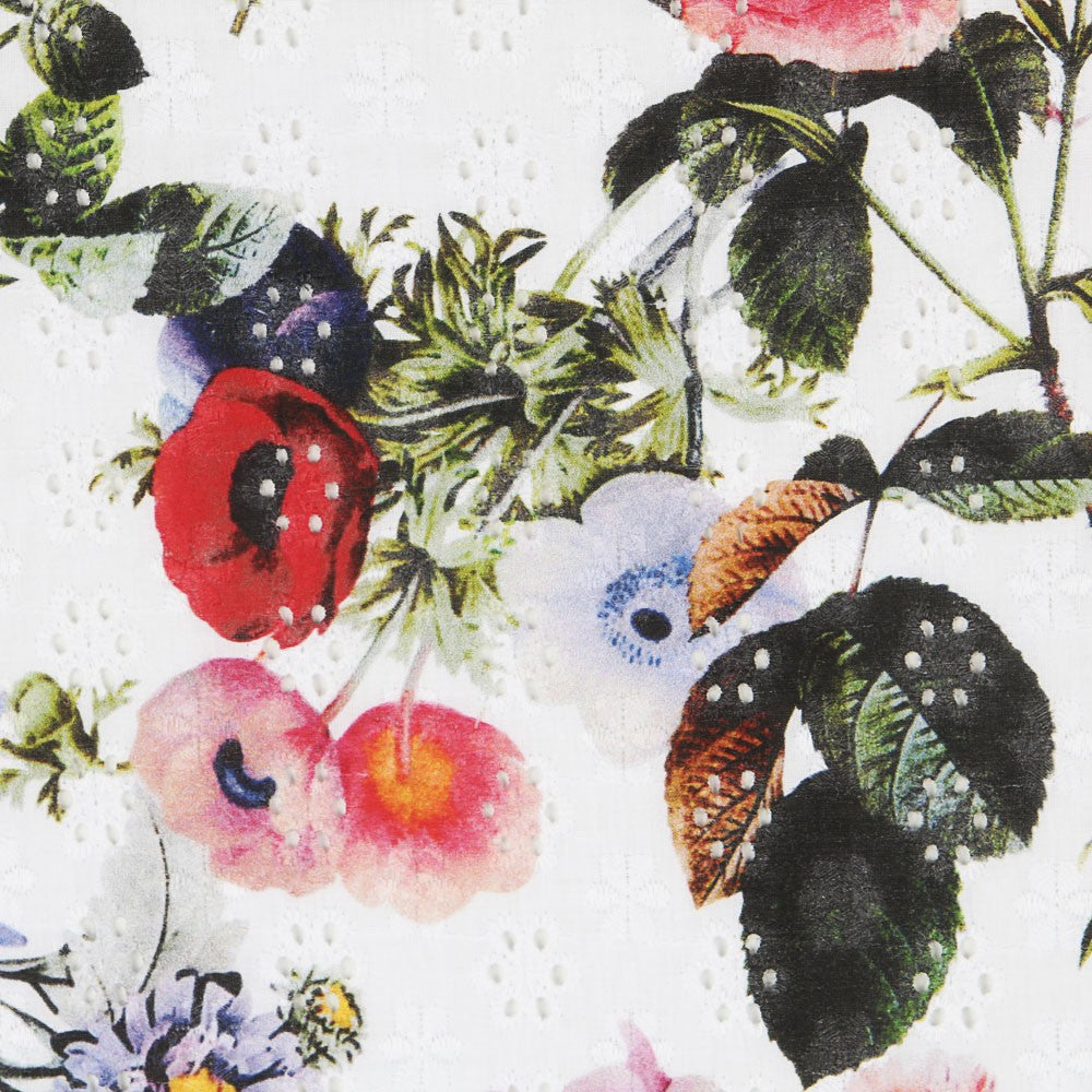 Tela Bordado Suizo Estampado Floral - Ribes y Casals