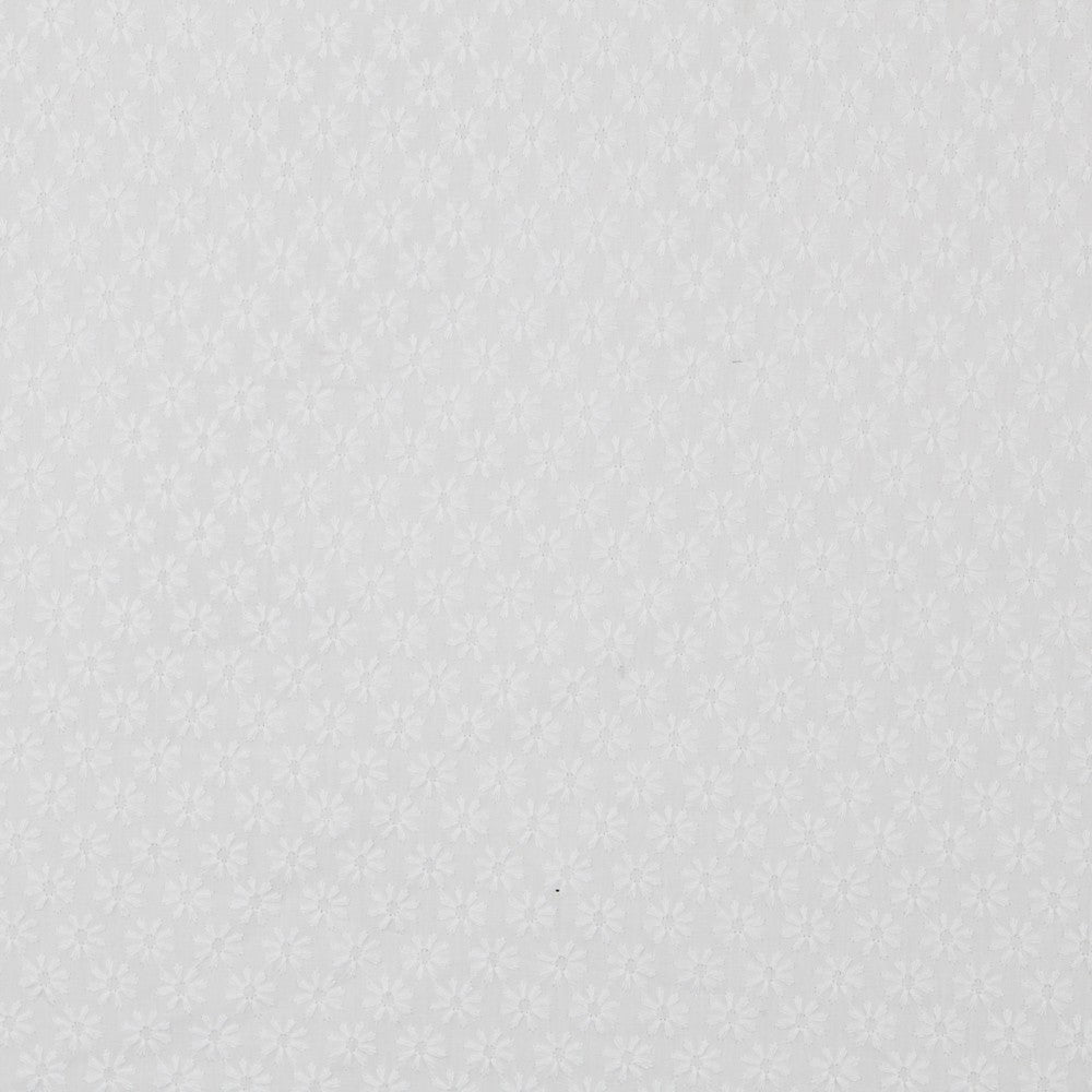 Tela Bordado Suizo Margaritas Blanco Natural - Ribes y Casals