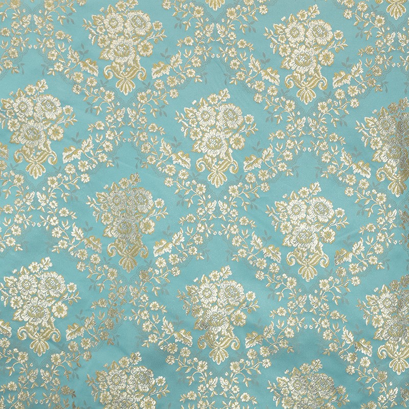 Tela Brocada Lurex Flor Agua - Ribes y Casals