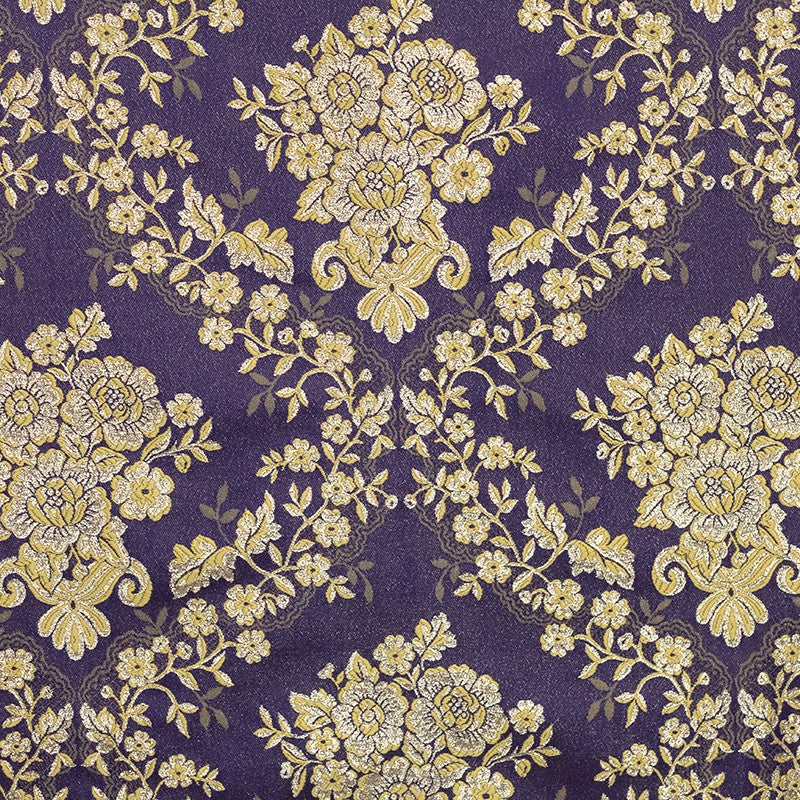 Tela Brocada Lurex Flor Morada - Ribes y Casals