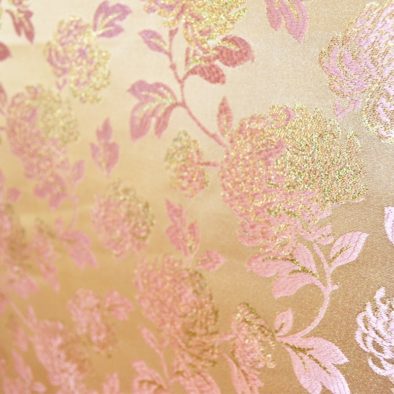 Tela Brocado Flor Rosa - Ribes y Casals