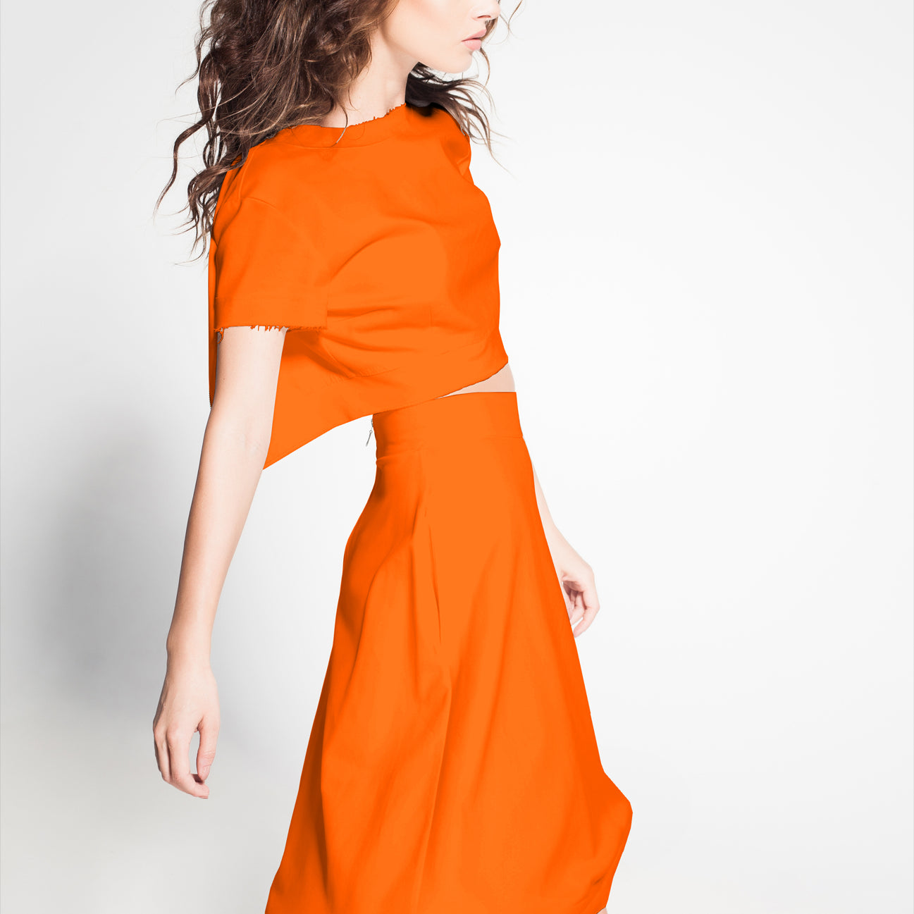 Tela Crepe China Naranja - Ribes y Casals