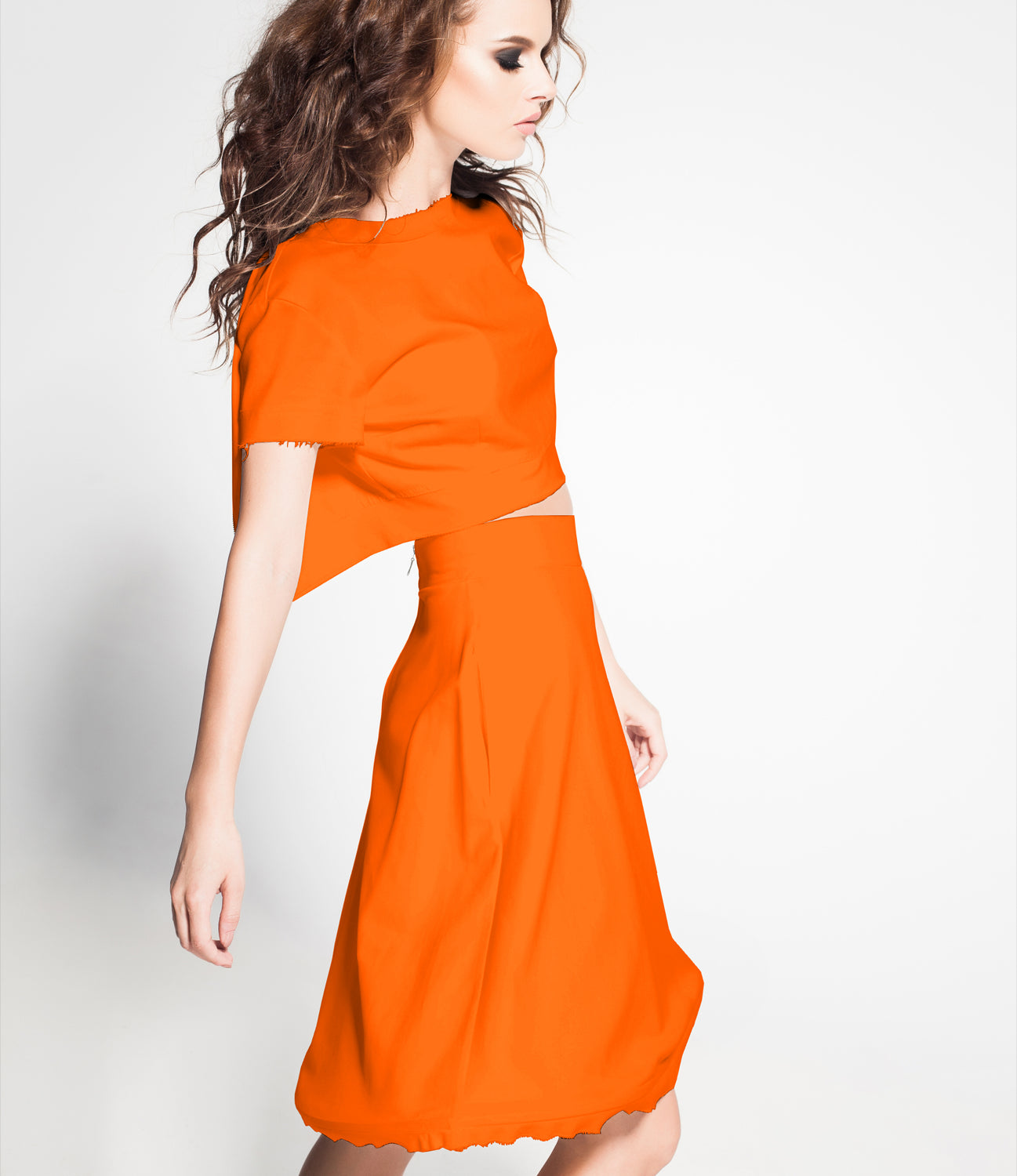 Tela Crepe China Naranja - Ribes y Casals