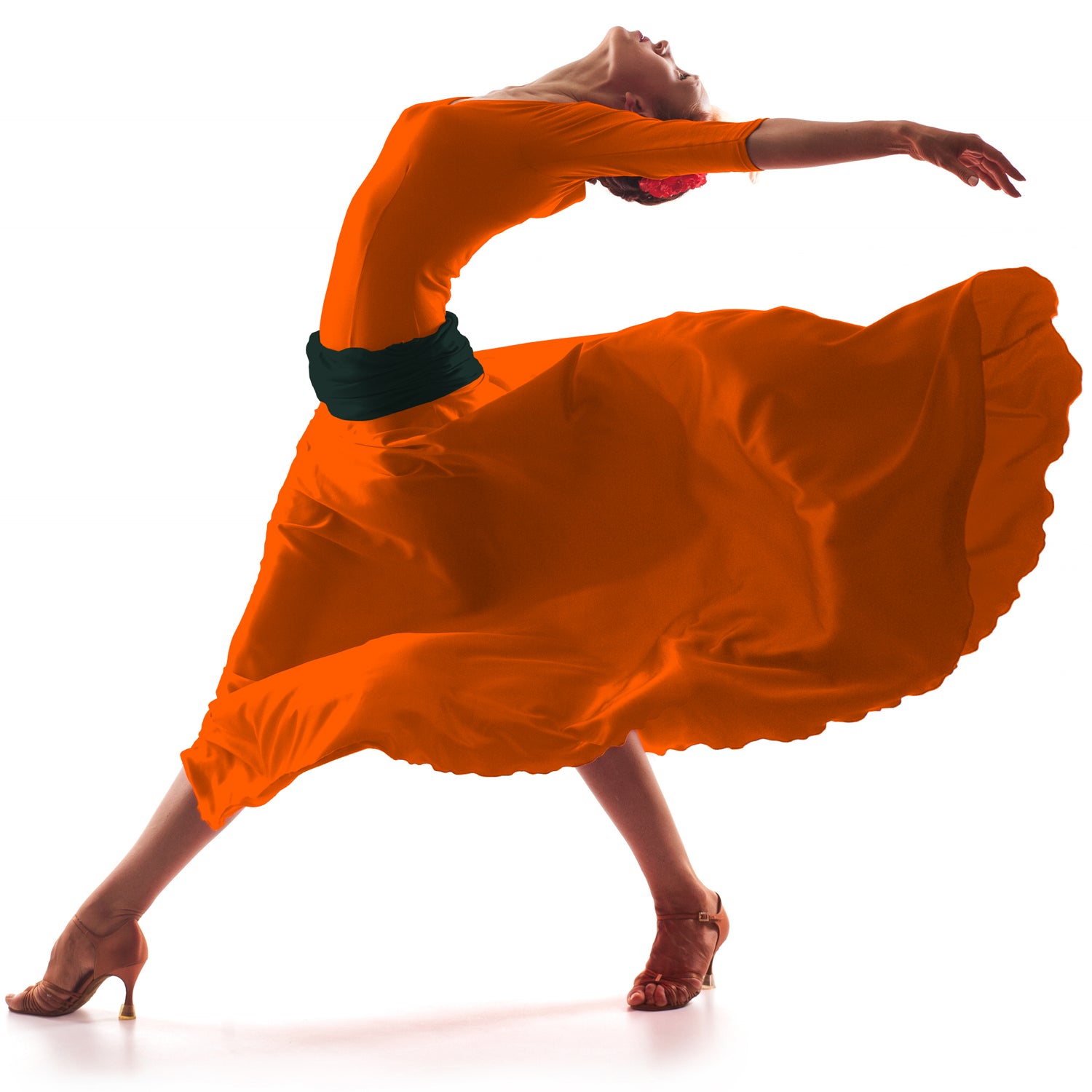 Tela Crepe China Naranja - Ribes y Casals