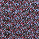 Tela Crepe Estampada Bouquet Fondo Negro - Ribes y Casals