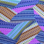 Tela Crepe Estampada Étnico Patchwork Azul - Ribes y Casals