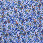 Tela Crepe Estampada Flor Hindú Cachemir Azul - Ribes y Casals