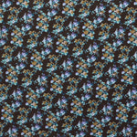 Tela Crepe Estampada Flor Mediana Chocolate - Ribes y Casals